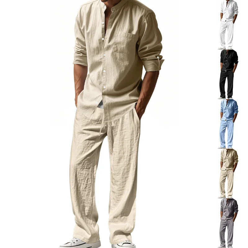 Mens Linen Shirt Long Sleeve - 2025 Abito casual da uomo in