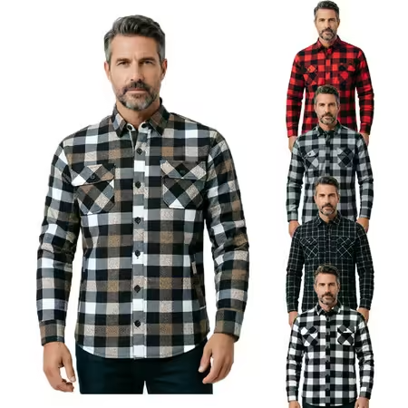 Flannel Plaid Shirt Heavy Weight - Camicia a Quadri Pesante Stile Americano
