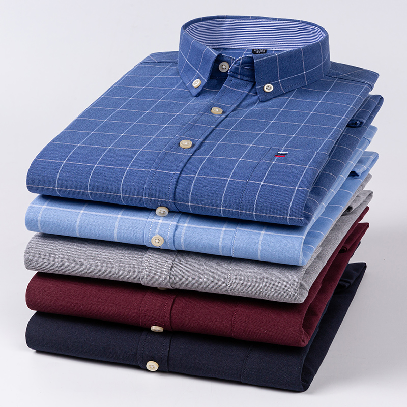 Oxford Cotton Casual Shirt Business - Camicie casual da uomo in cotone