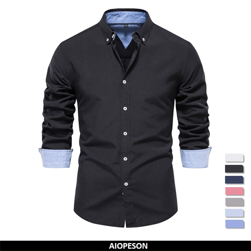 Oxford Cotton Casual Shirt Business - AIOPESON 2023 Camicia Oxford da uomo