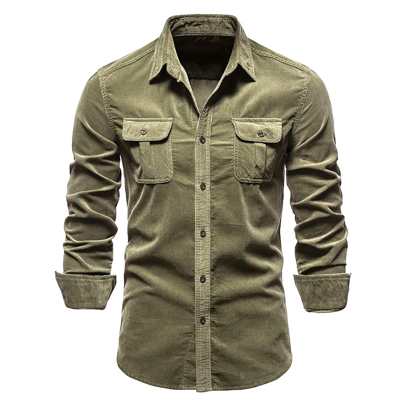 Corduroy Button Up Shirt Men - Nuova camicia da uomo in velluto