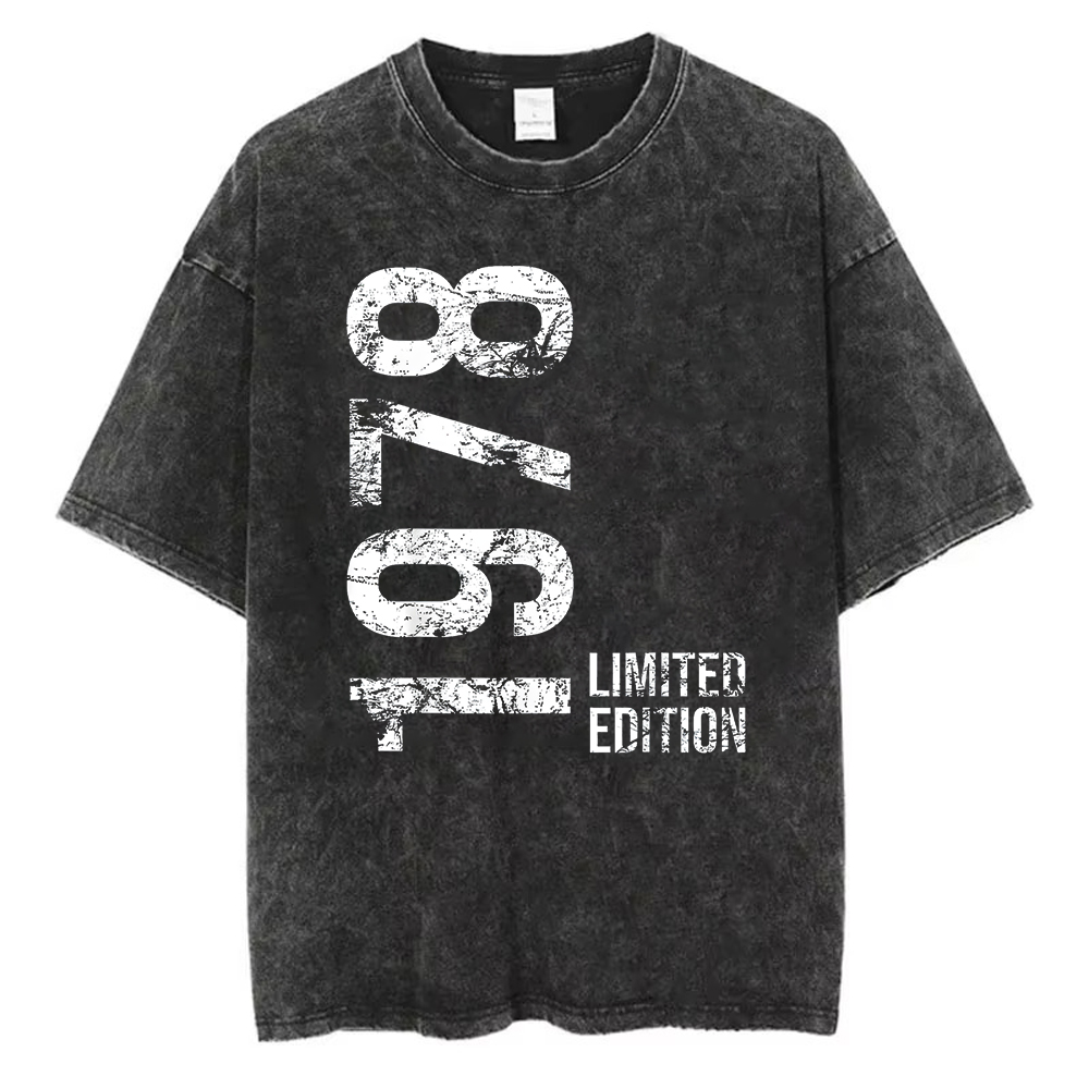 Acid Wash Vintage Graphic T Shirt - T-shirt Edizione Limitata 1978 in Cotone