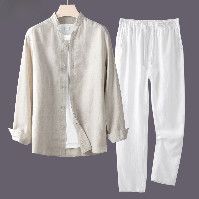 Set Camicia e Pantaloncini Leg - Mens Linen Shirt Long Sleeve recensione e prezzo