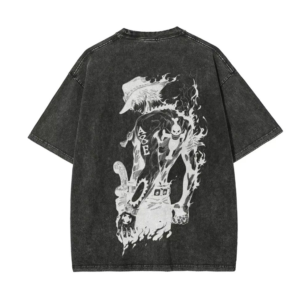 T-Shirt Ace da Uomo One Piece, - Acid Wash Vintage Graphic T Shirt recensione e prezzo