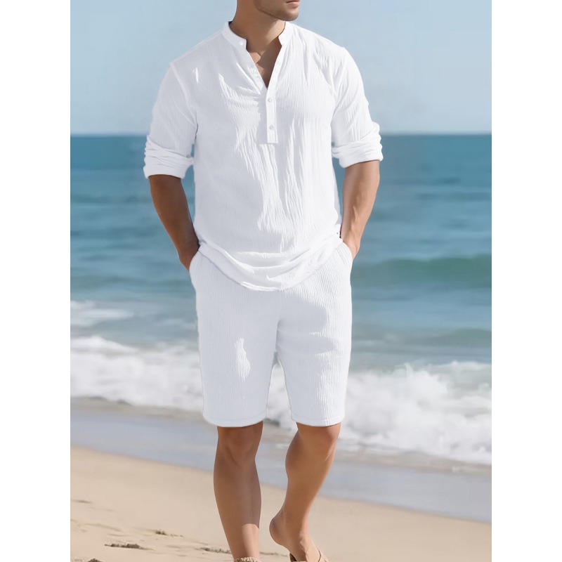 Completo da uomo in misto lino - Mens Linen Shirt Long Sleeve recensione e prezzo