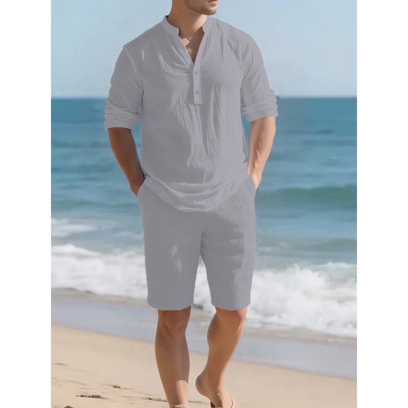 Completo da uomo in misto lino - Mens Linen Shirt Long Sleeve recensione e prezzo