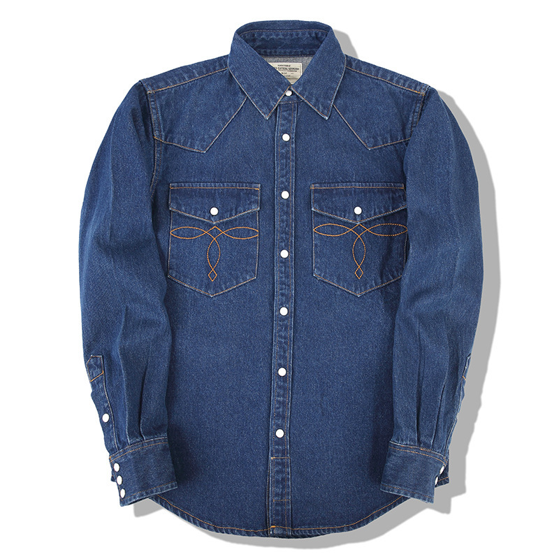 Camicia in Denim Vintage Ameri - Mens Western Denim Pearl Snap Shirt recensione e prezzo